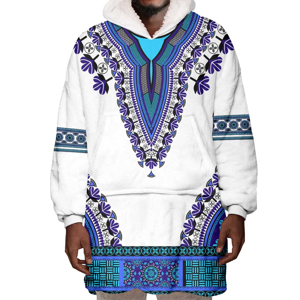Africa Wearable Blanket Hoodie African Dashiki Royal Blue Version LT14