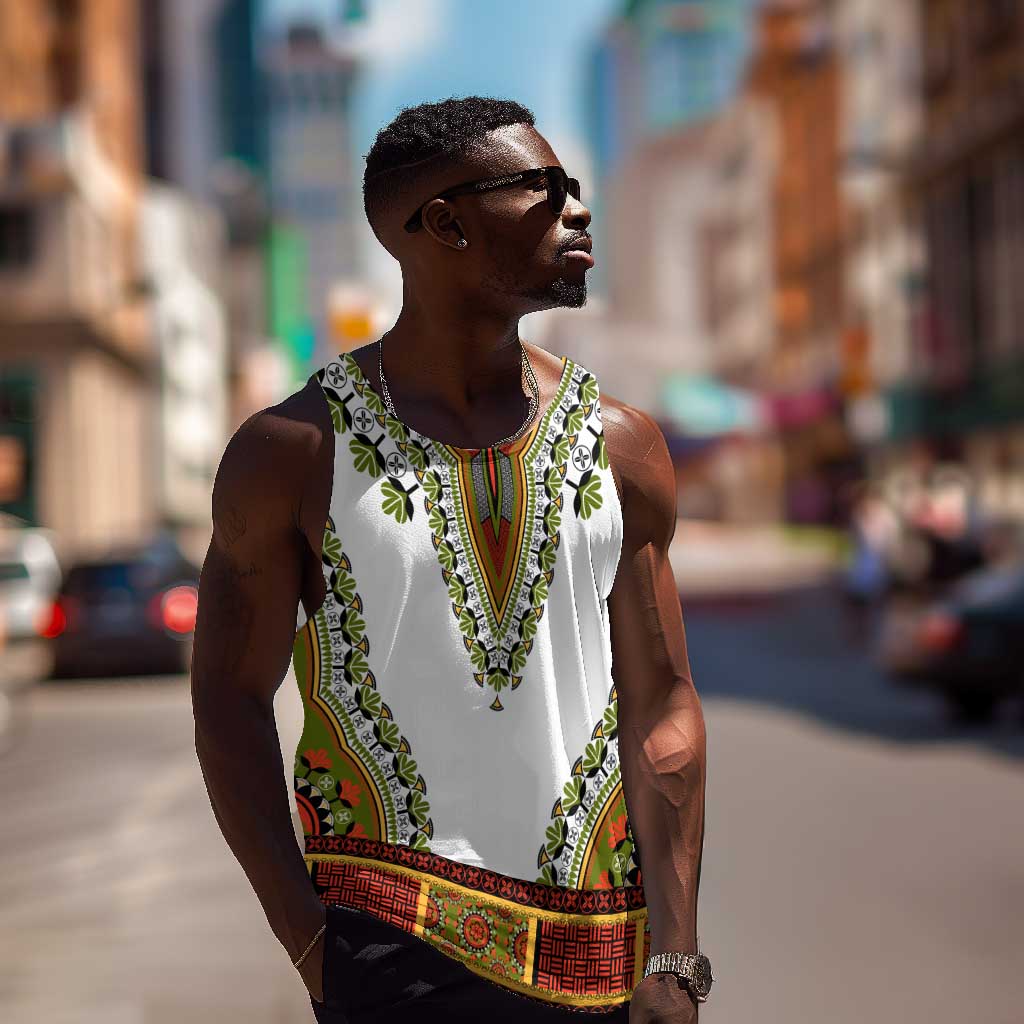 Africa Men Tank Top African Dashiki Royal Gold Version LT14