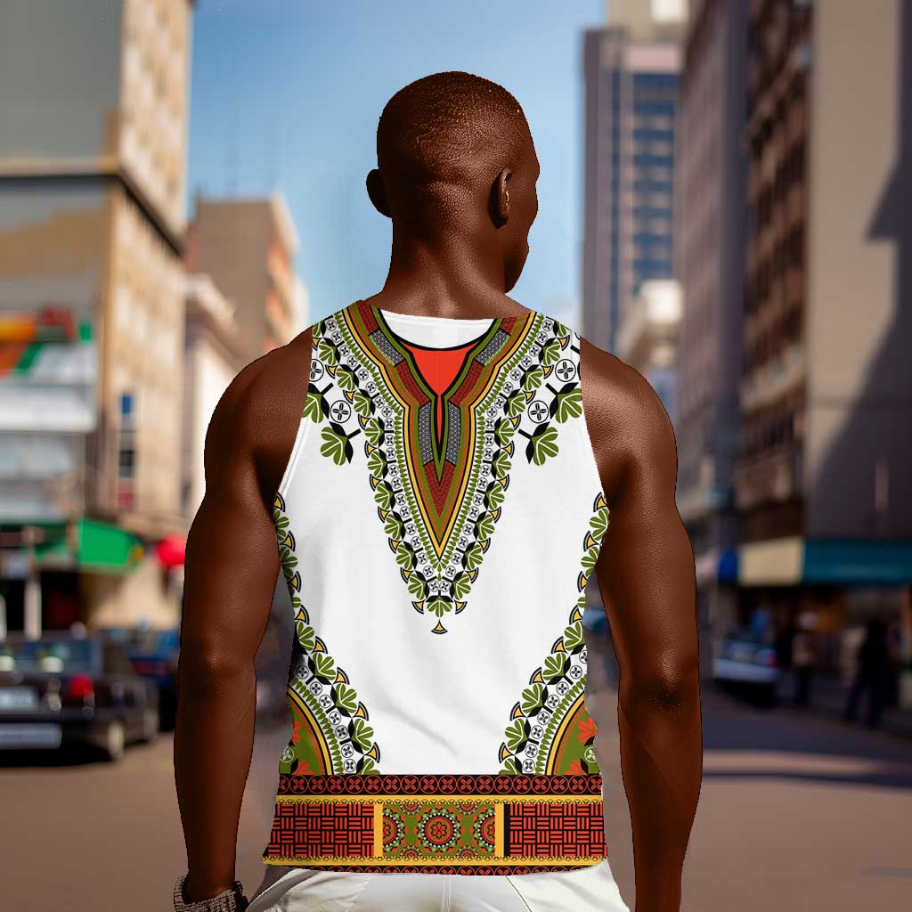Africa Men Tank Top African Dashiki Royal Gold Version LT14