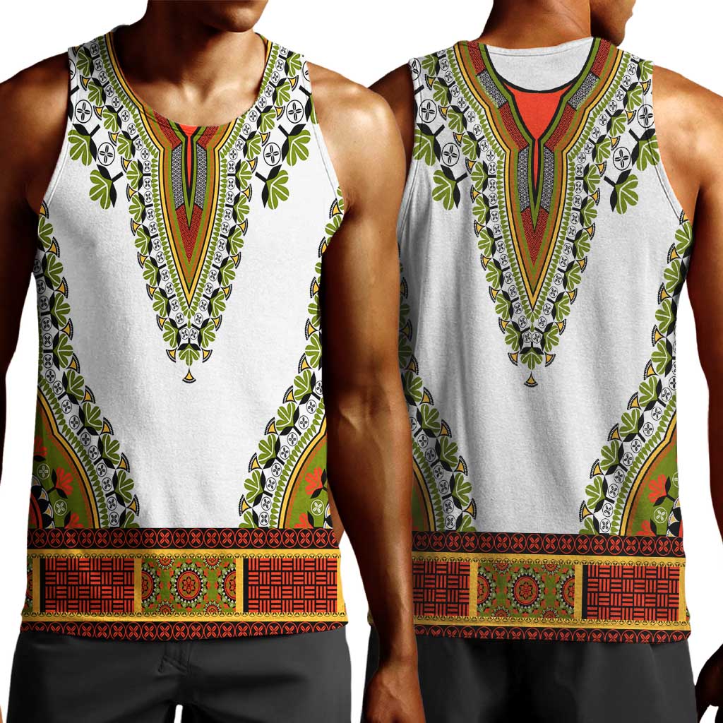 Africa Men Tank Top African Dashiki Royal Gold Version LT14
