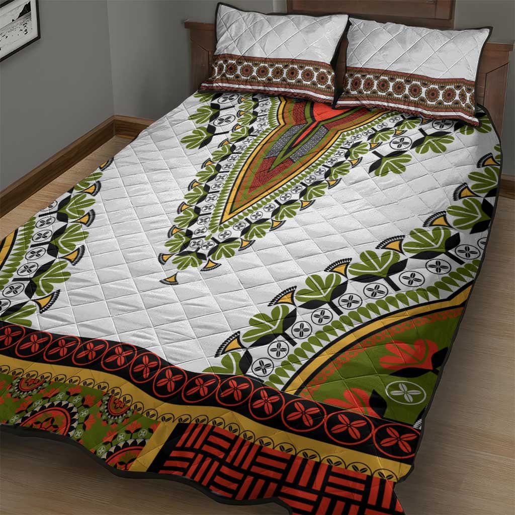 Africa Quilt Bed Set African Dashiki Royal Gold Version LT14