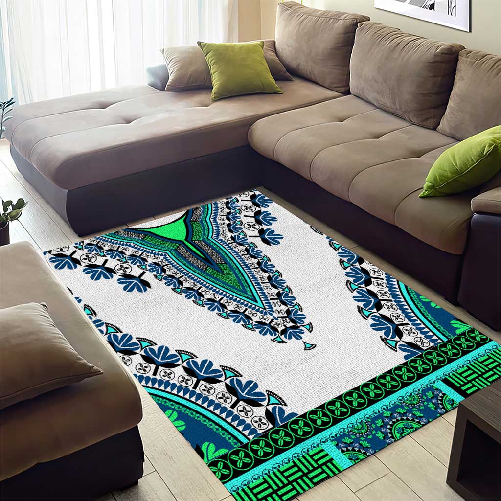 Africa Area Rug African Dashiki Royal Turquoise Version LT14
