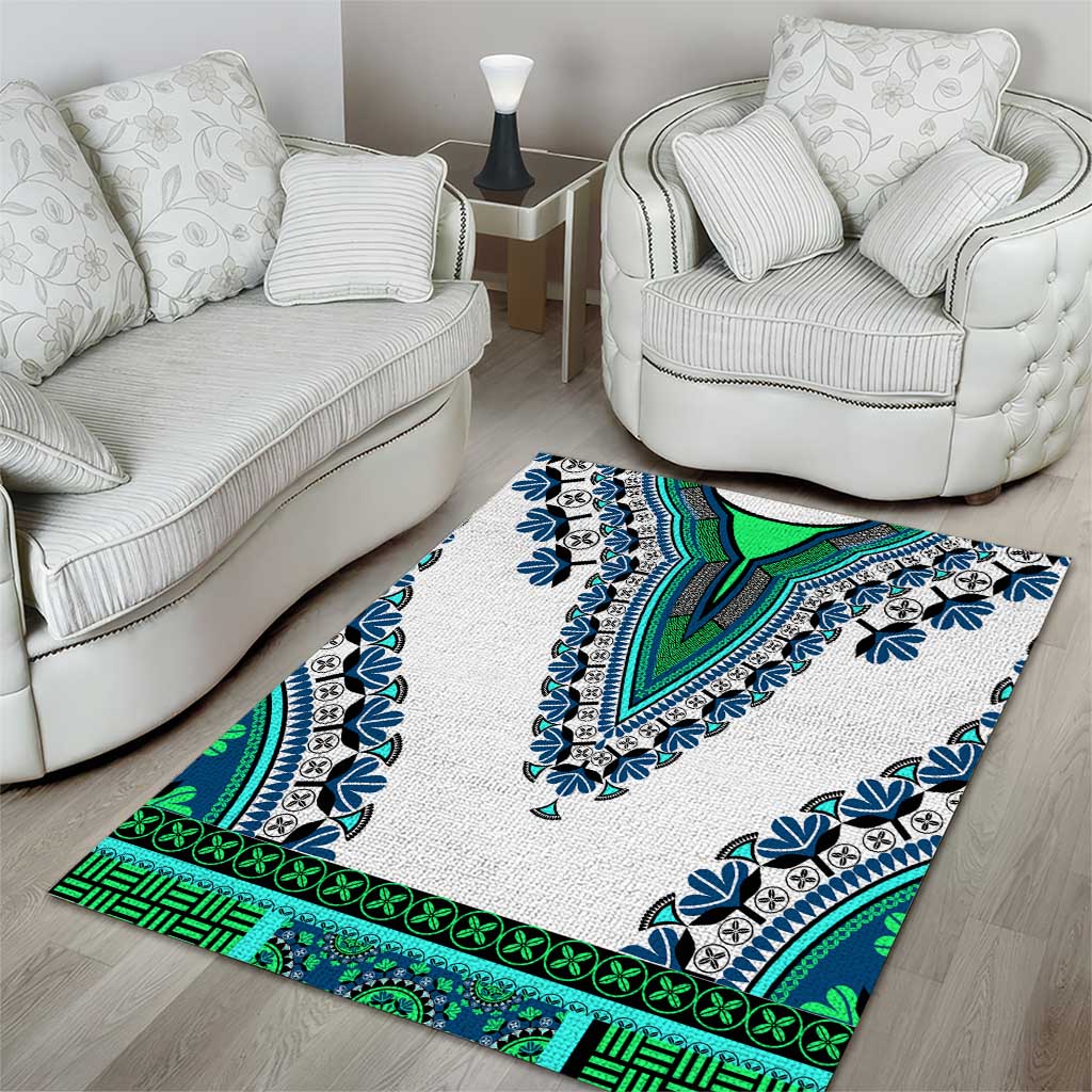 Africa Area Rug African Dashiki Royal Turquoise Version LT14