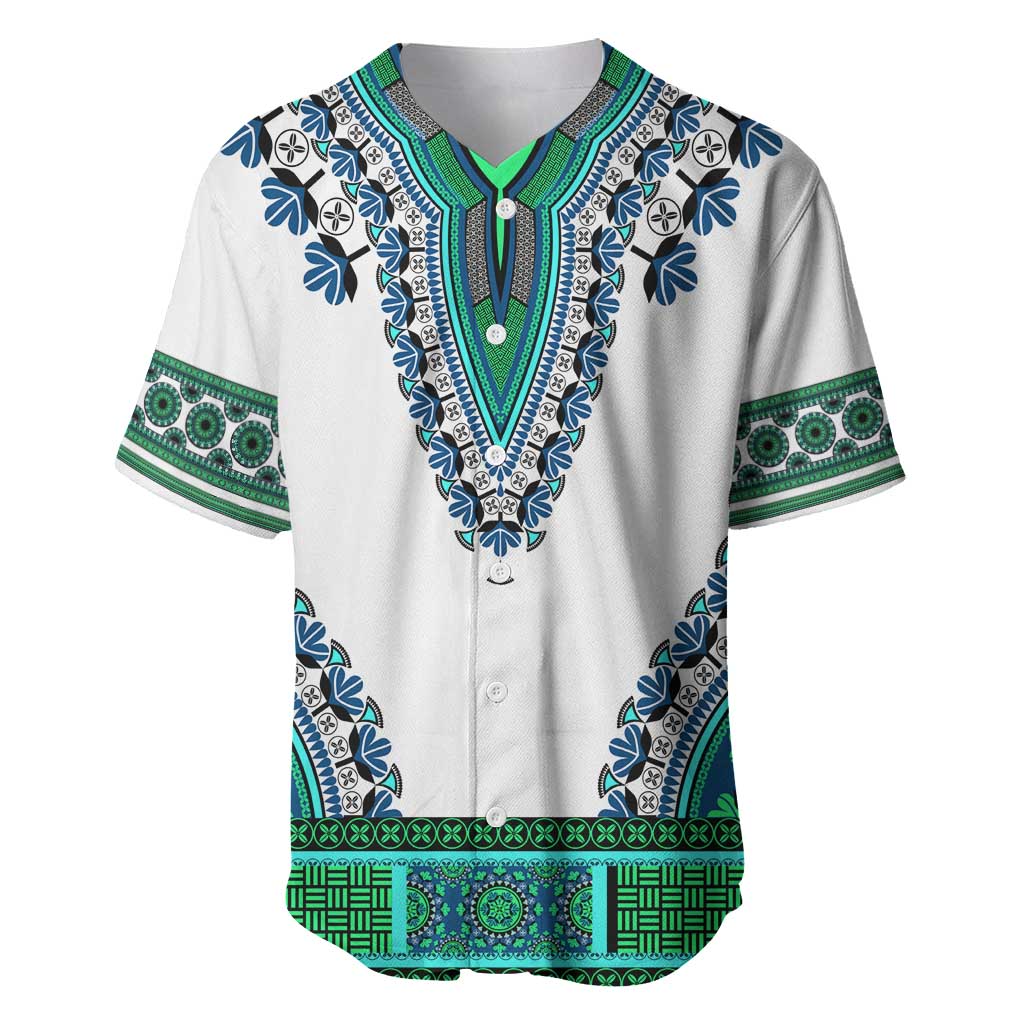 Africa Baseball Jersey African Dashiki Royal Turquoise Version LT14