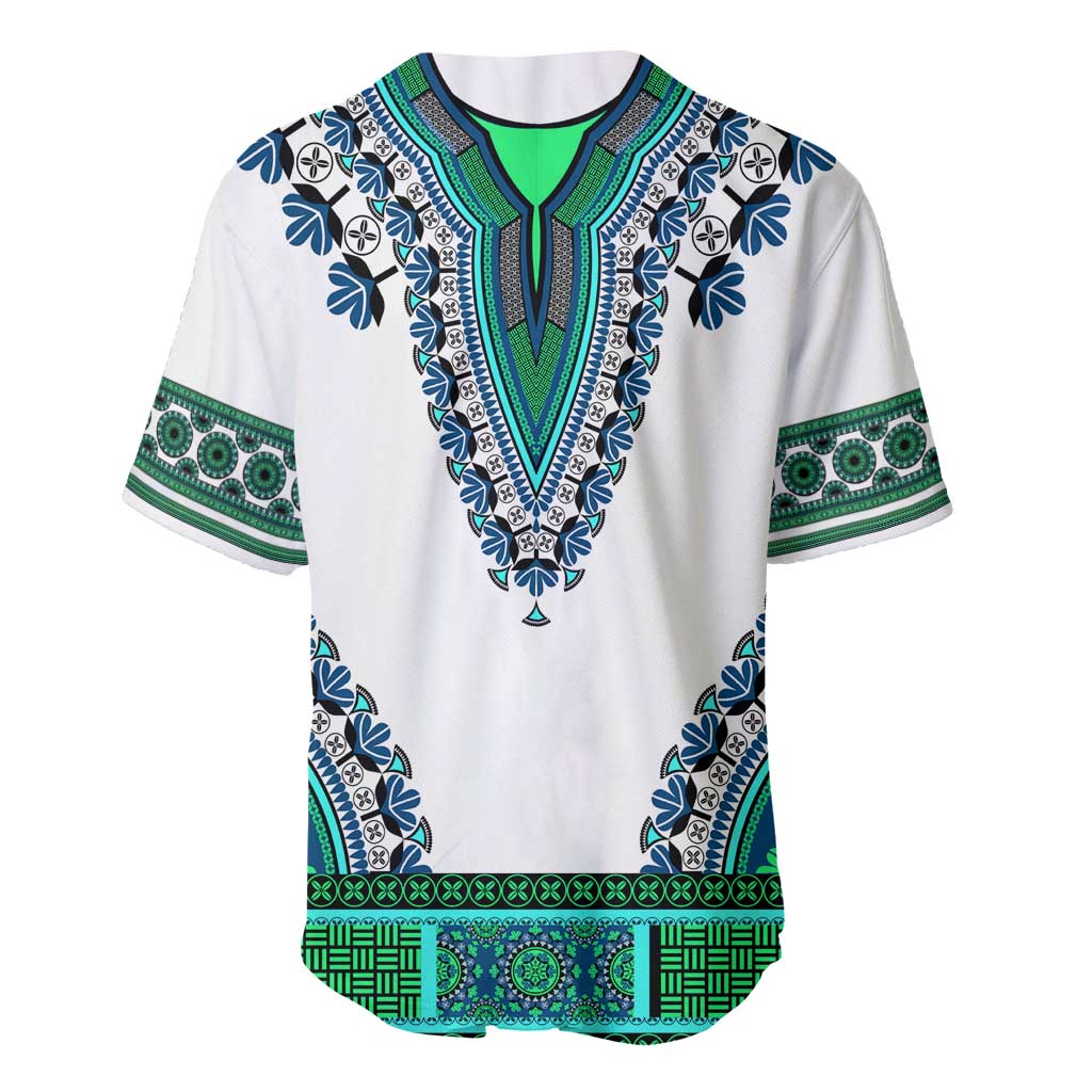Africa Baseball Jersey African Dashiki Royal Turquoise Version LT14