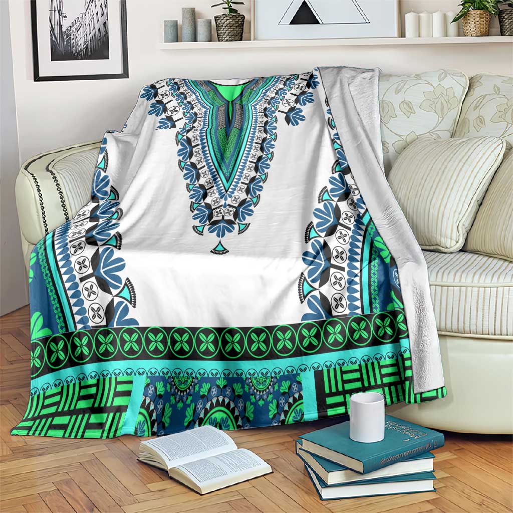 Africa Blanket African Dashiki Royal Turquoise Version LT14