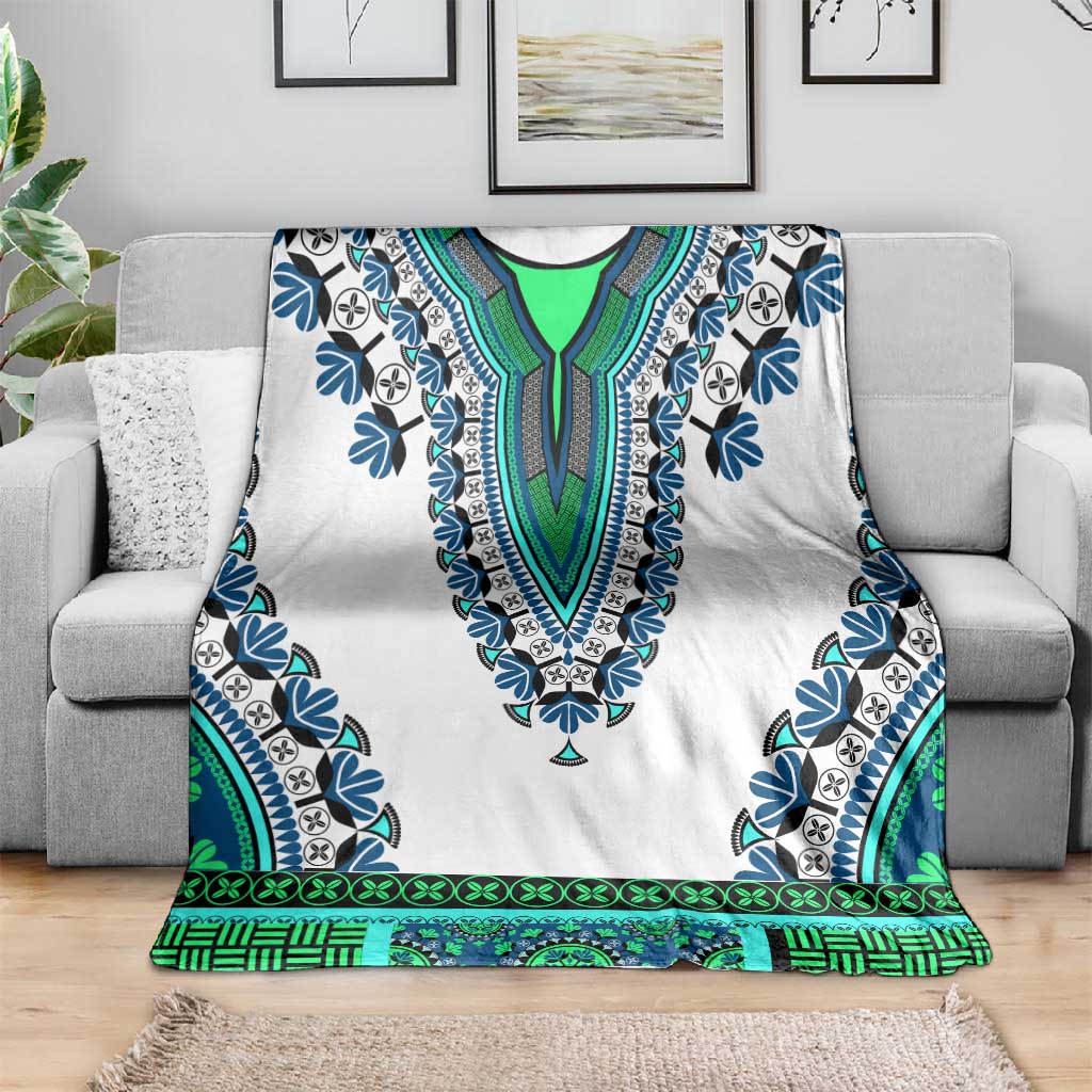 Africa Blanket African Dashiki Royal Turquoise Version LT14