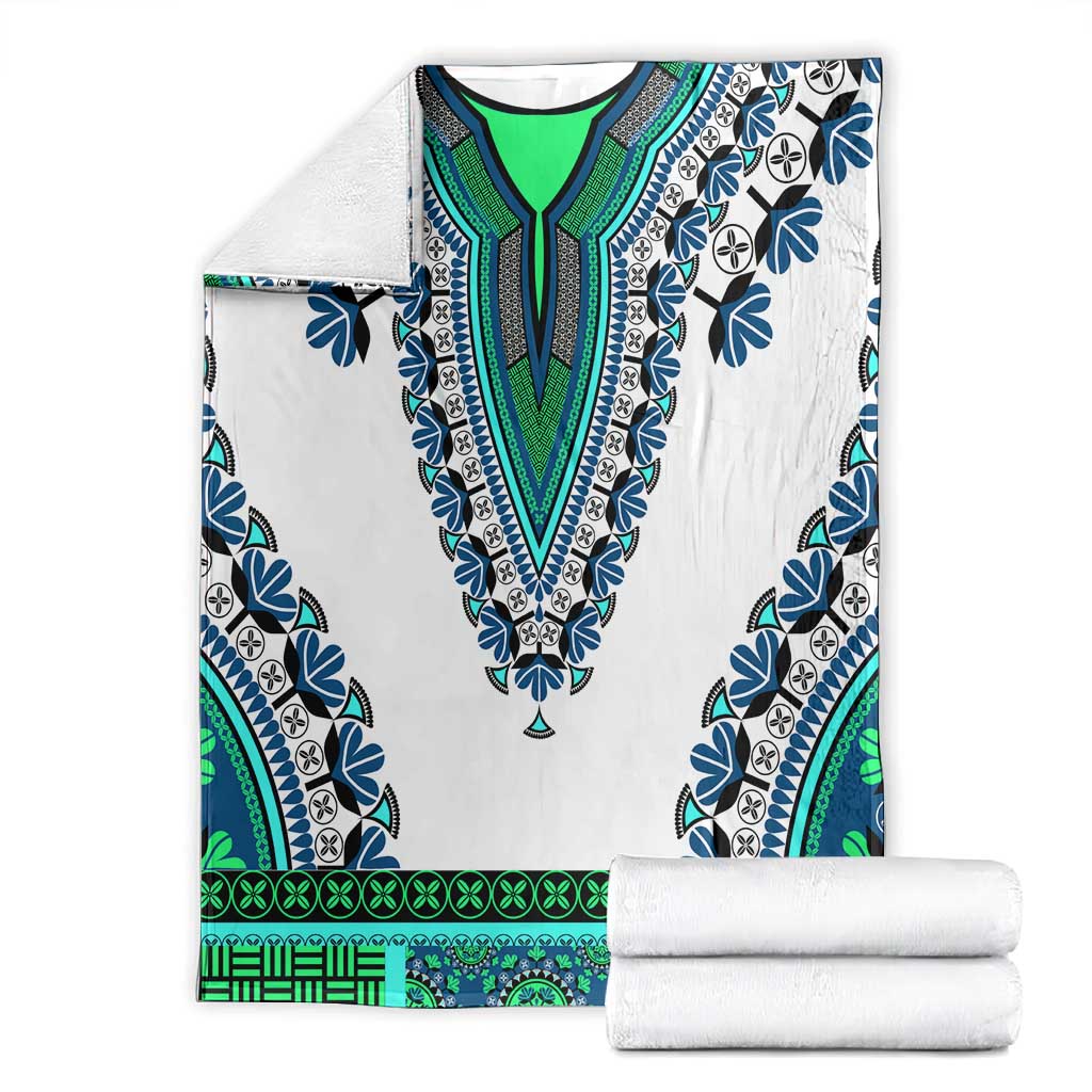 Africa Blanket African Dashiki Royal Turquoise Version LT14