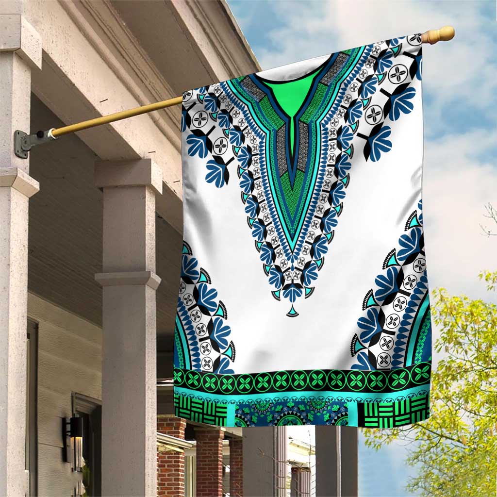 Africa Garden Flag African Dashiki Royal Turquoise Version LT14