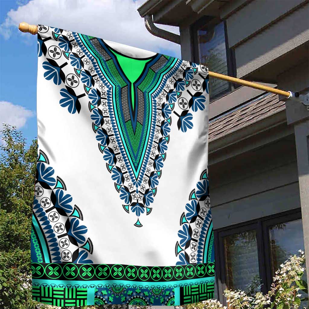 Africa Garden Flag African Dashiki Royal Turquoise Version LT14