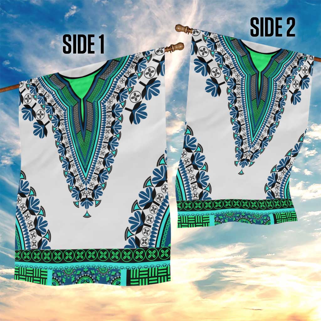 Africa Garden Flag African Dashiki Royal Turquoise Version LT14