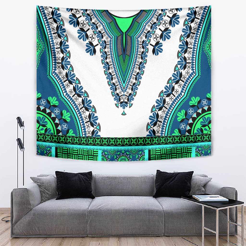 Africa Tapestry African Dashiki Royal Turquoise Version LT14