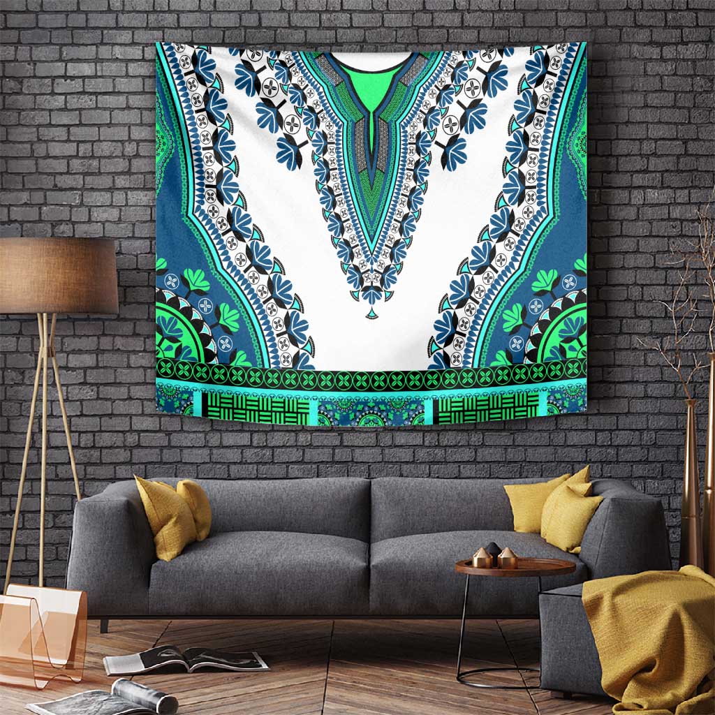 Africa Tapestry African Dashiki Royal Turquoise Version LT14