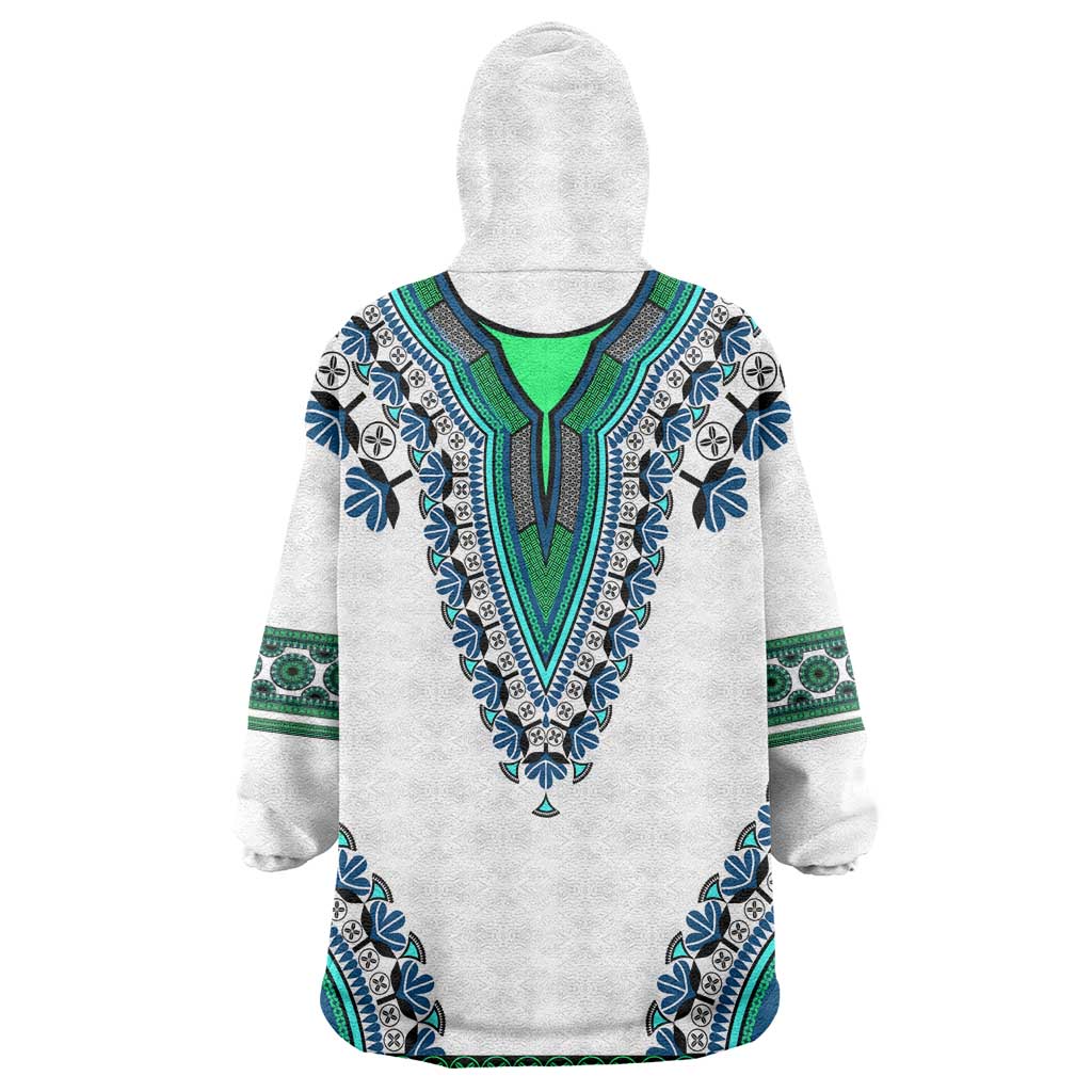 Africa Wearable Blanket Hoodie African Dashiki Royal Turquoise Version LT14