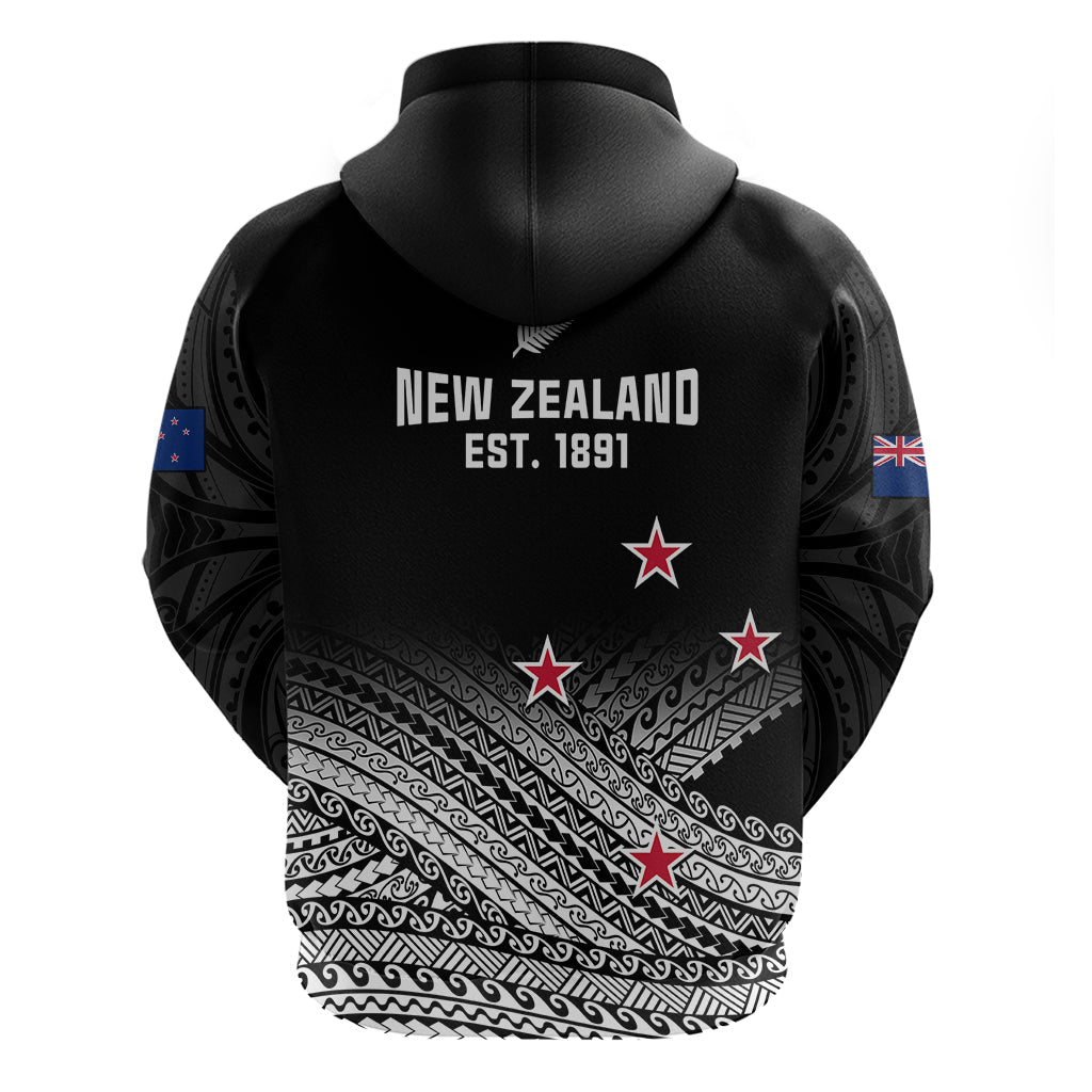 Aotearoa Football Hoodie Go New Zealand Maori Fern Pattern LT14