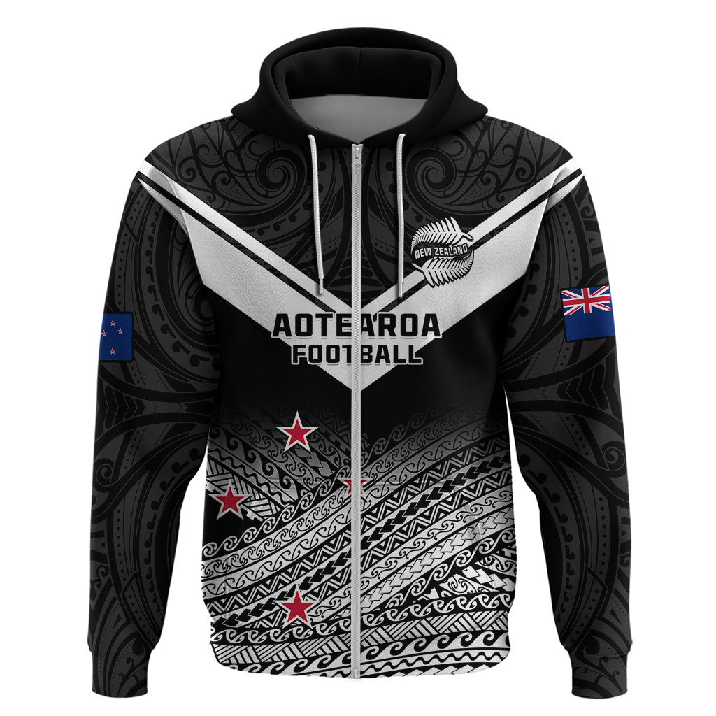 Aotearoa Football Hoodie Go New Zealand Maori Fern Pattern LT14