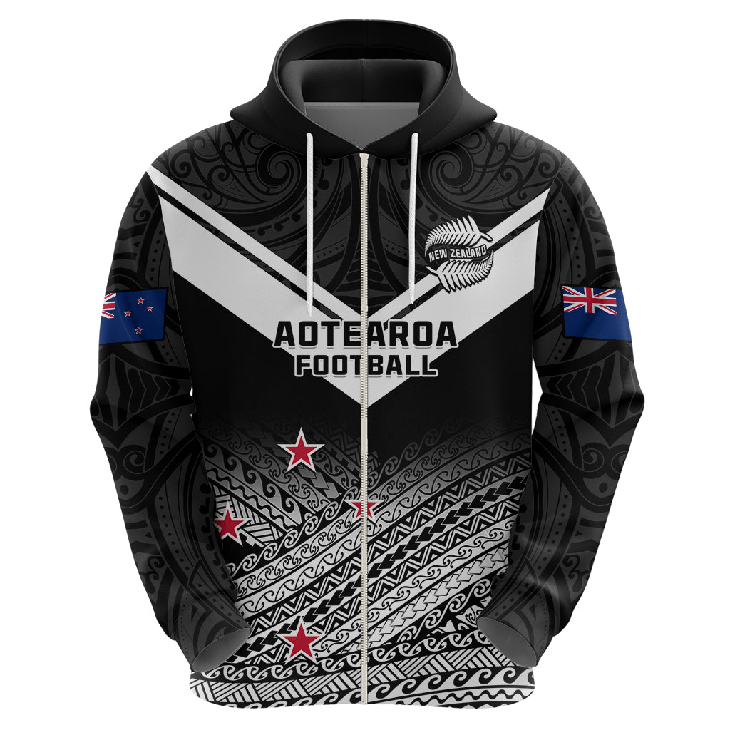 Aotearoa Football Hoodie Go New Zealand Maori Fern Pattern LT14