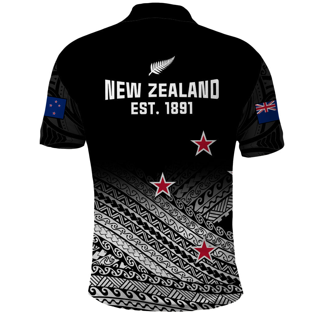 Aotearoa Football Polo Shirt Go New Zealand Maori Fern Pattern LT14