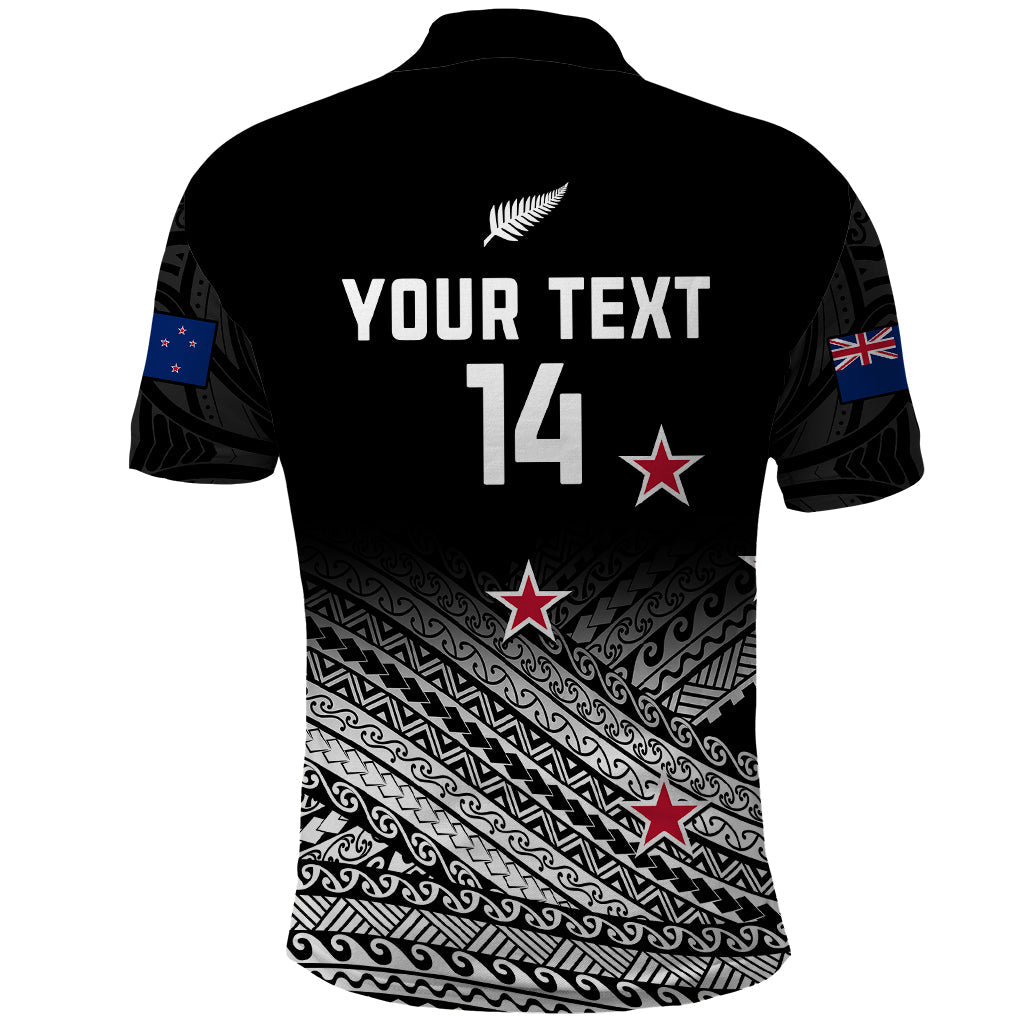 Personalised Aotearoa Football Polo Shirt Go New Zealand Maori Fern Pattern LT14