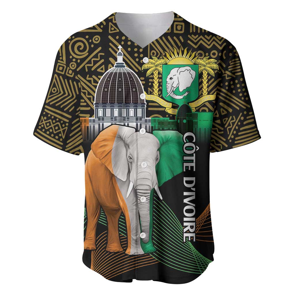 Personalized Cote dIvoire Independence Day Baseball Jersey Ivory Coast Elephant African Pattern LT14