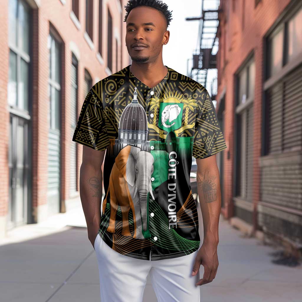 Personalized Cote dIvoire Independence Day Baseball Jersey Ivory Coast Elephant African Pattern LT14
