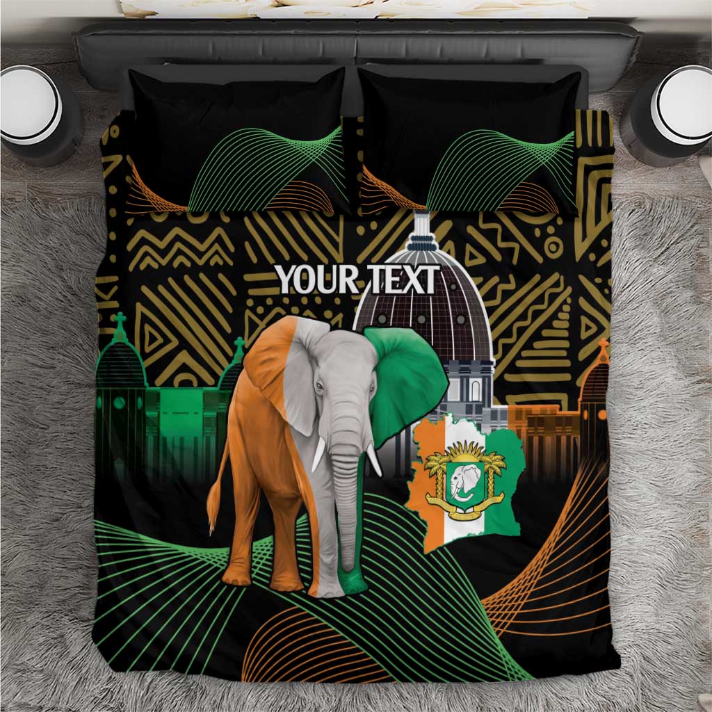 Personalized Cote dIvoire Independence Day Bedding Set Ivory Coast Elephant African Pattern LT14