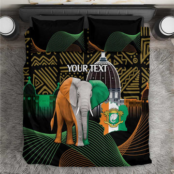 Personalized Cote dIvoire Independence Day Bedding Set Ivory Coast Elephant African Pattern LT14