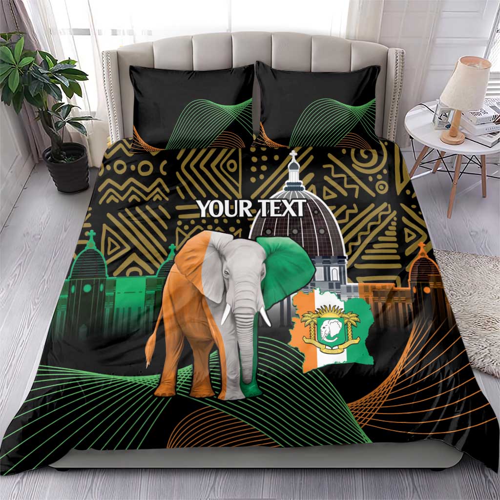 Personalized Cote dIvoire Independence Day Bedding Set Ivory Coast Elephant African Pattern LT14