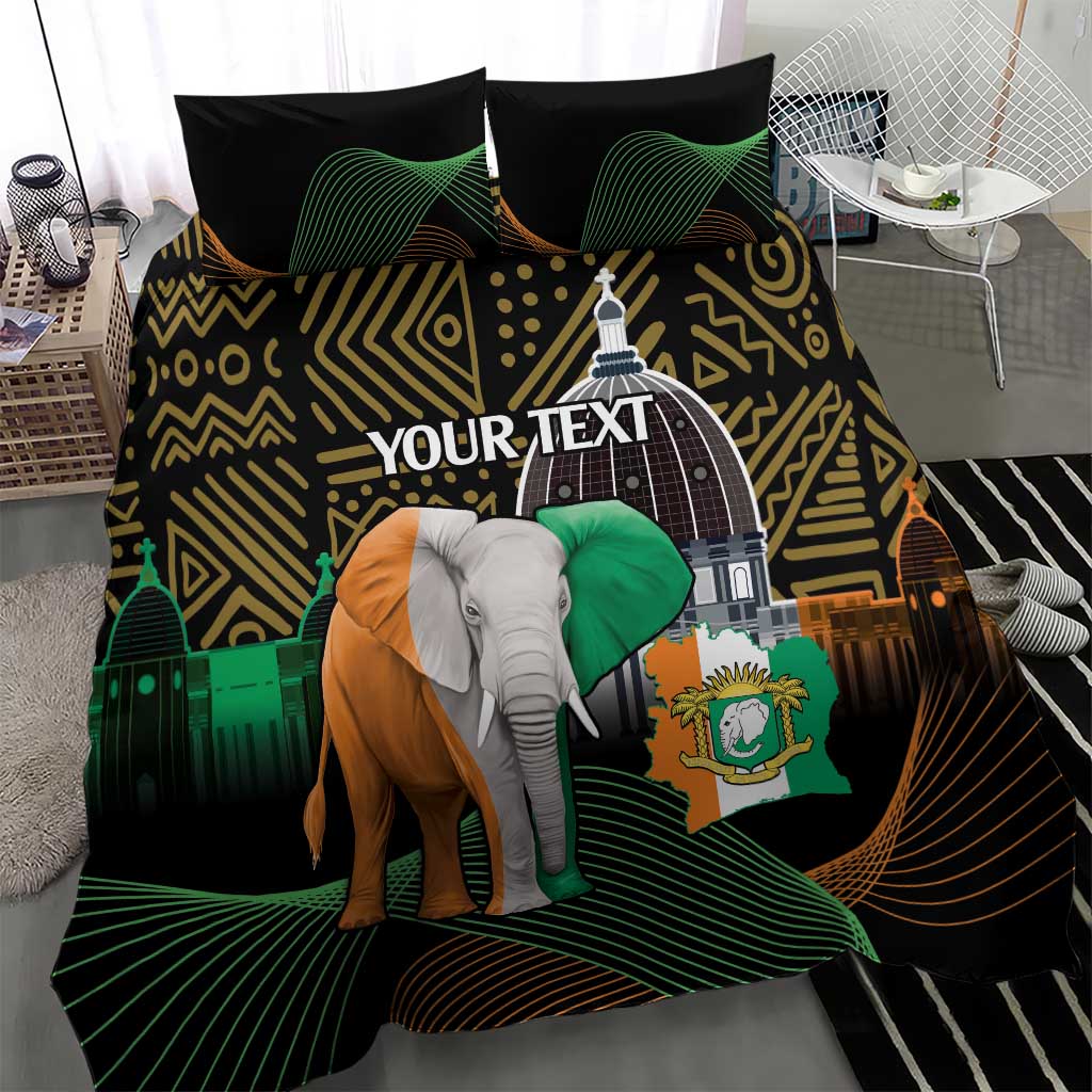 Personalized Cote dIvoire Independence Day Bedding Set Ivory Coast Elephant African Pattern LT14
