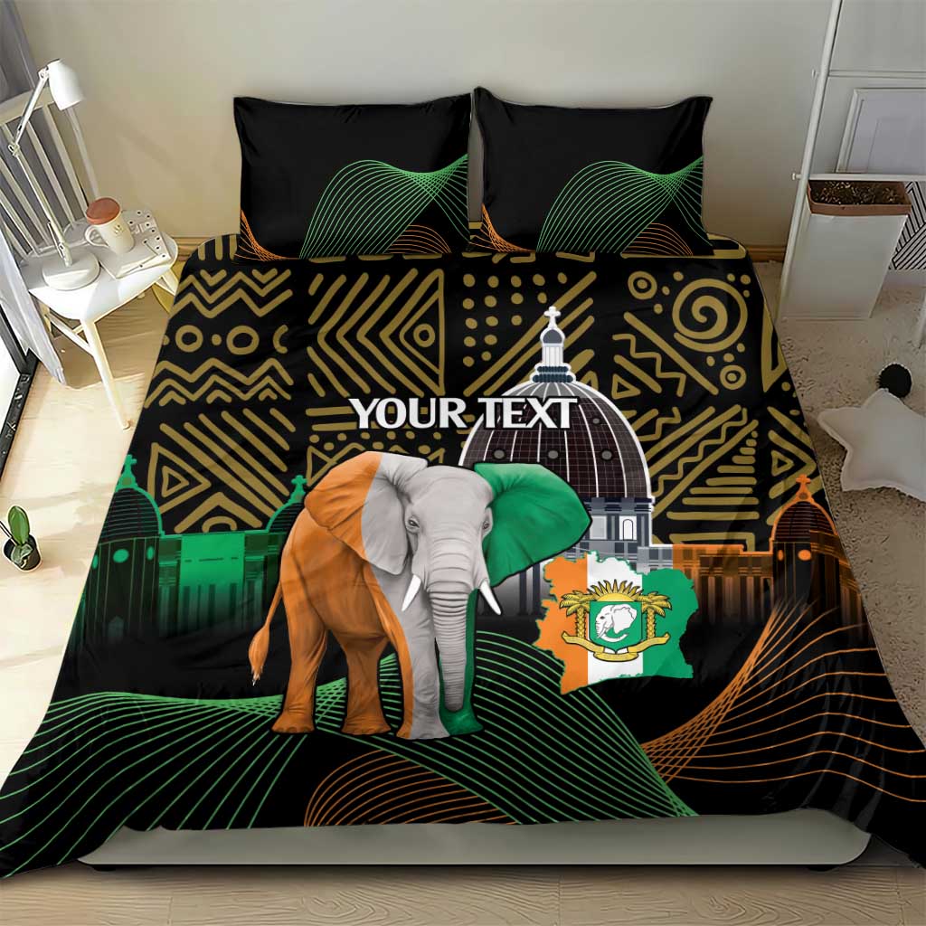 Personalized Cote dIvoire Independence Day Bedding Set Ivory Coast Elephant African Pattern LT14