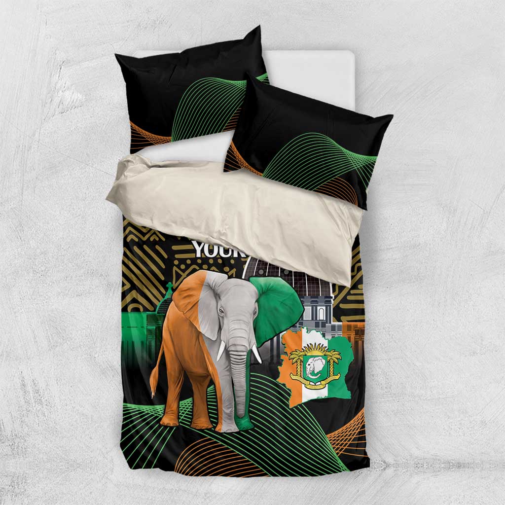 Personalized Cote dIvoire Independence Day Bedding Set Ivory Coast Elephant African Pattern LT14