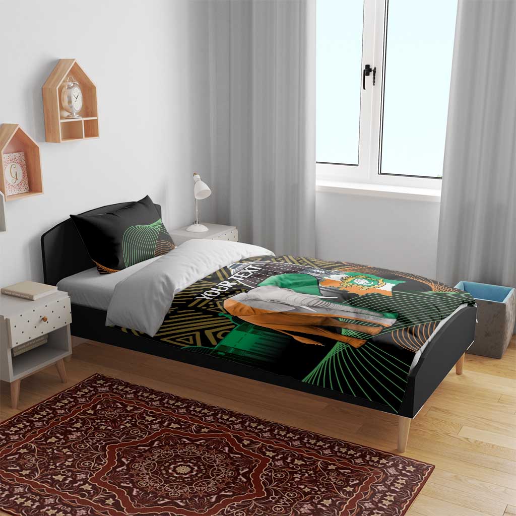 Personalized Cote dIvoire Independence Day Bedding Set Ivory Coast Elephant African Pattern LT14