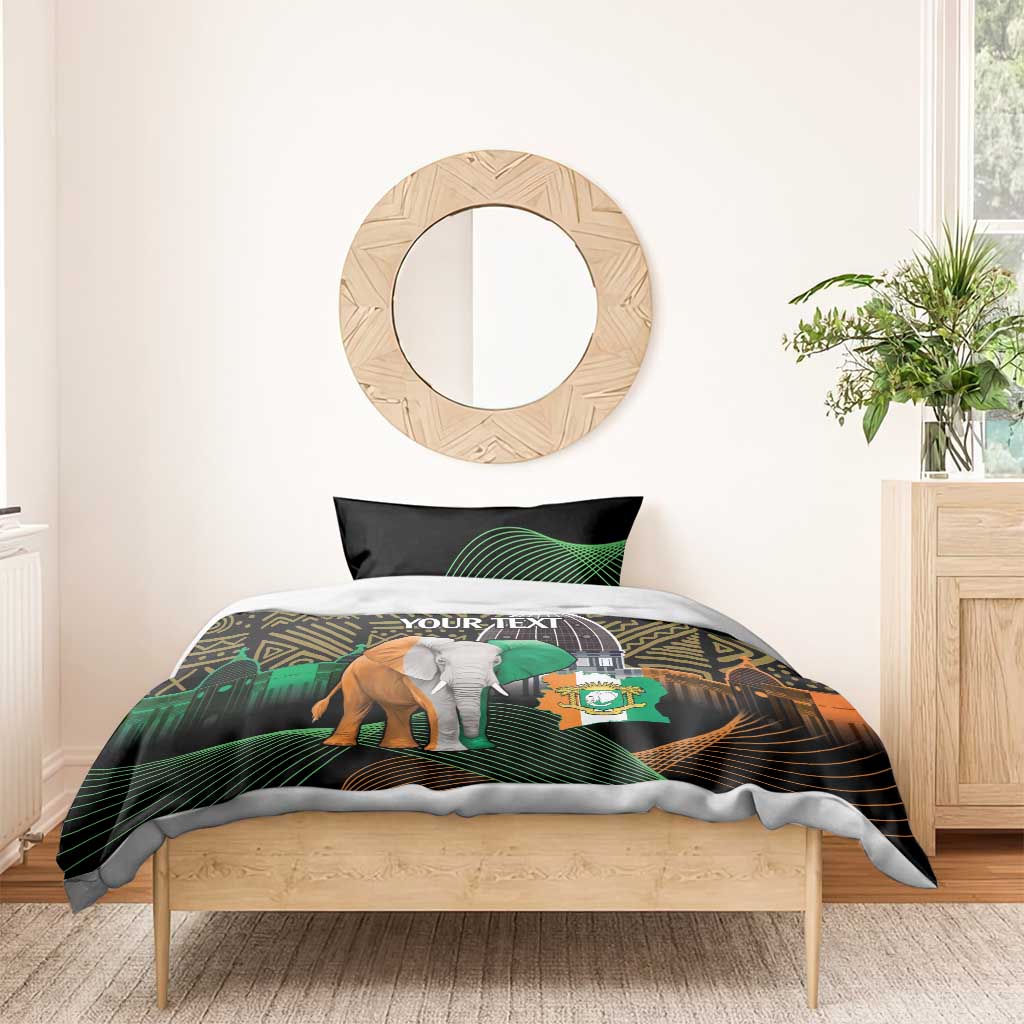 Personalized Cote dIvoire Independence Day Bedding Set Ivory Coast Elephant African Pattern LT14