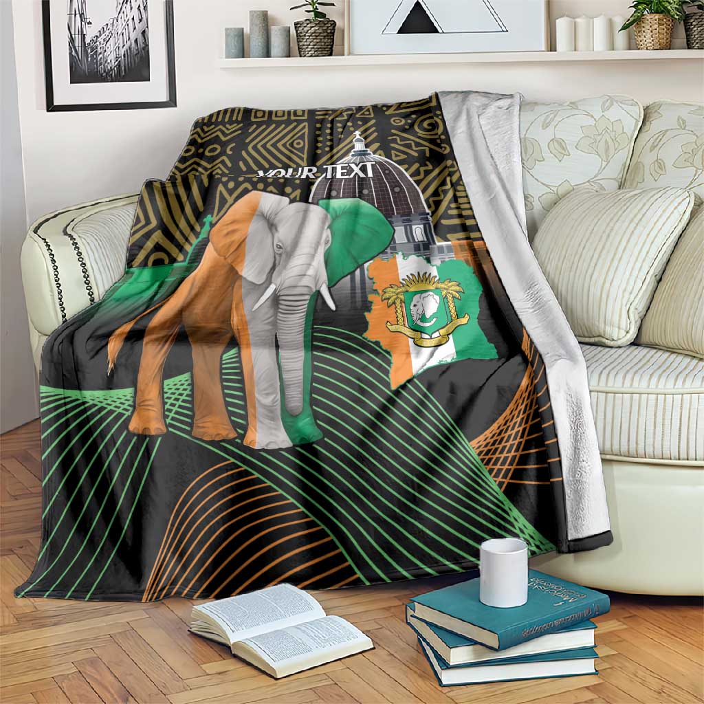 Personalized Cote dIvoire Independence Day Blanket Ivory Coast Elephant African Pattern LT14