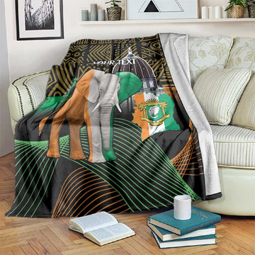Personalized Cote dIvoire Independence Day Blanket Ivory Coast Elephant African Pattern LT14