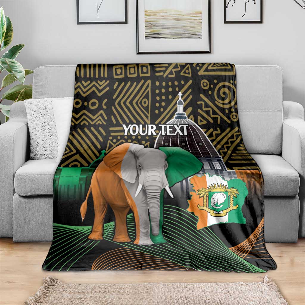 Personalized Cote dIvoire Independence Day Blanket Ivory Coast Elephant African Pattern LT14