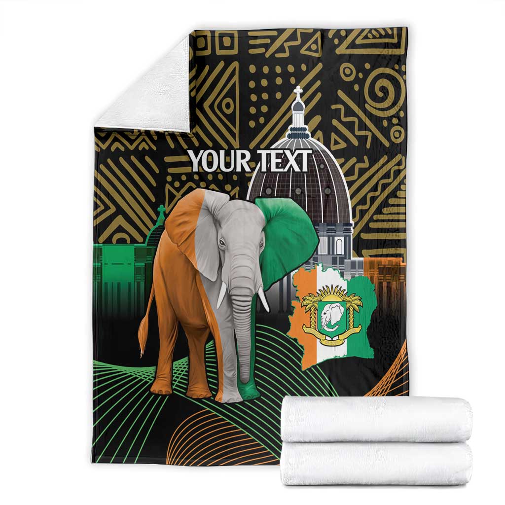 Personalized Cote dIvoire Independence Day Blanket Ivory Coast Elephant African Pattern LT14