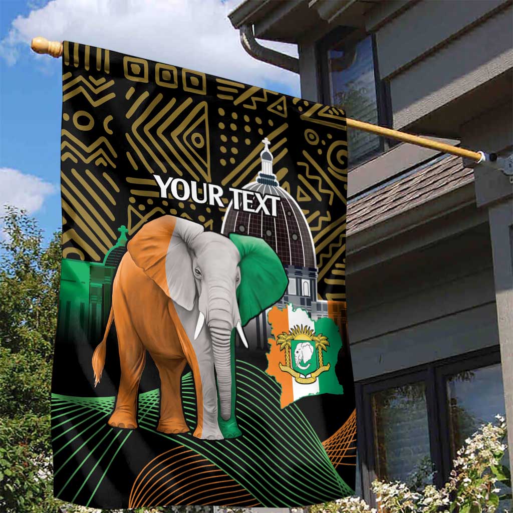 Personalized Cote dIvoire Independence Day Garden Flag Ivory Coast Elephant African Pattern LT14