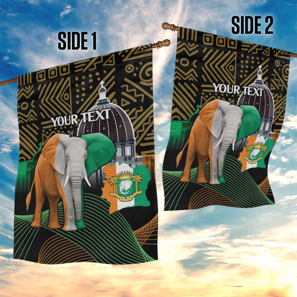 Personalized Cote dIvoire Independence Day Garden Flag Ivory Coast Elephant African Pattern LT14
