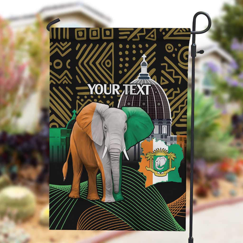 Personalized Cote dIvoire Independence Day Garden Flag Ivory Coast Elephant African Pattern LT14