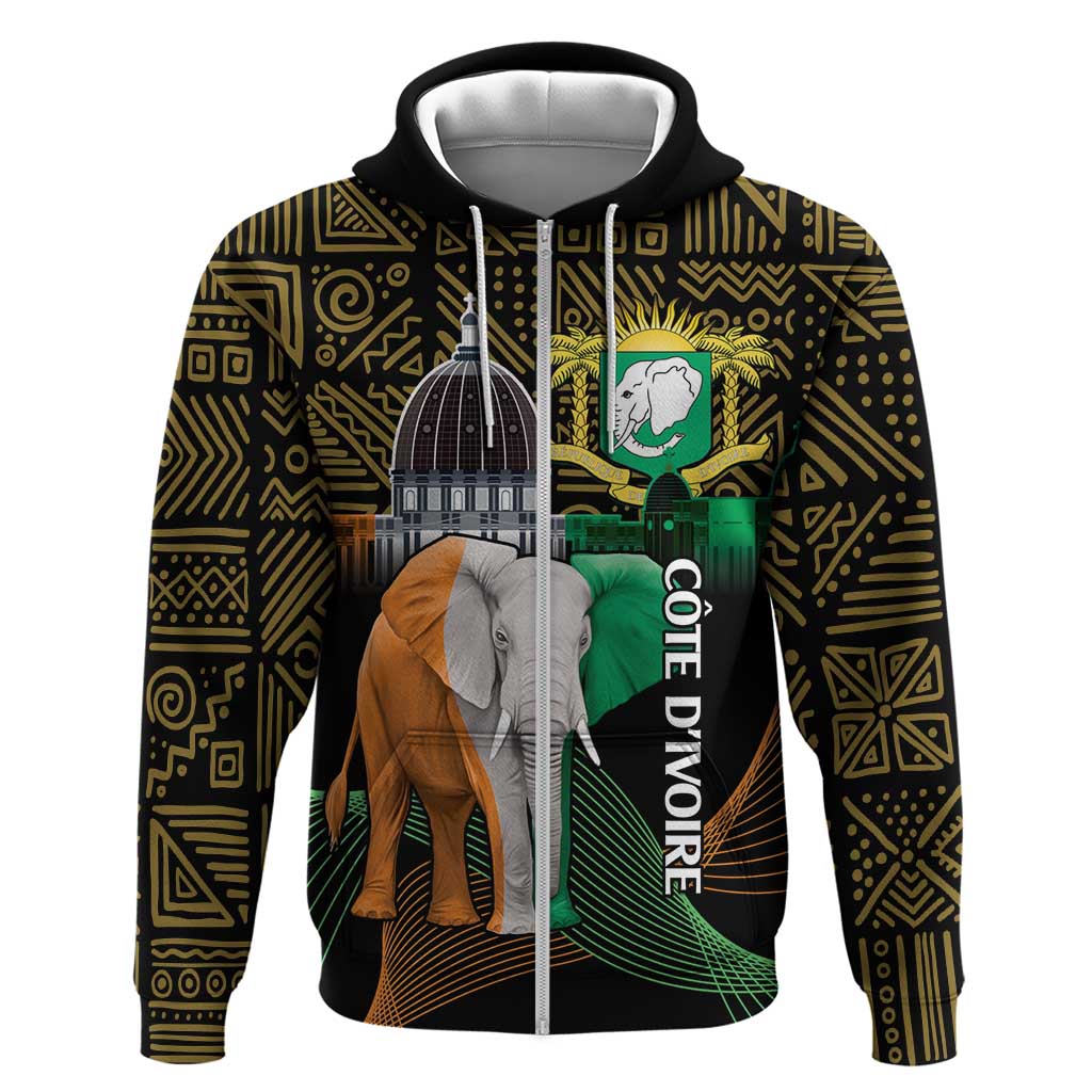 Personalized Cote dIvoire Independence Day Hoodie Ivory Coast Elephant African Pattern LT14