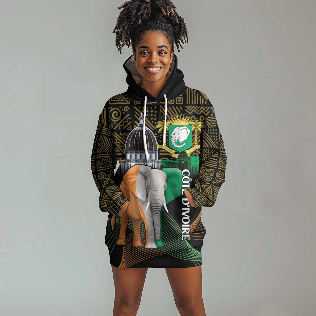 Personalized Cote dIvoire Independence Day Hoodie Dress Ivory Coast Elephant African Pattern LT14