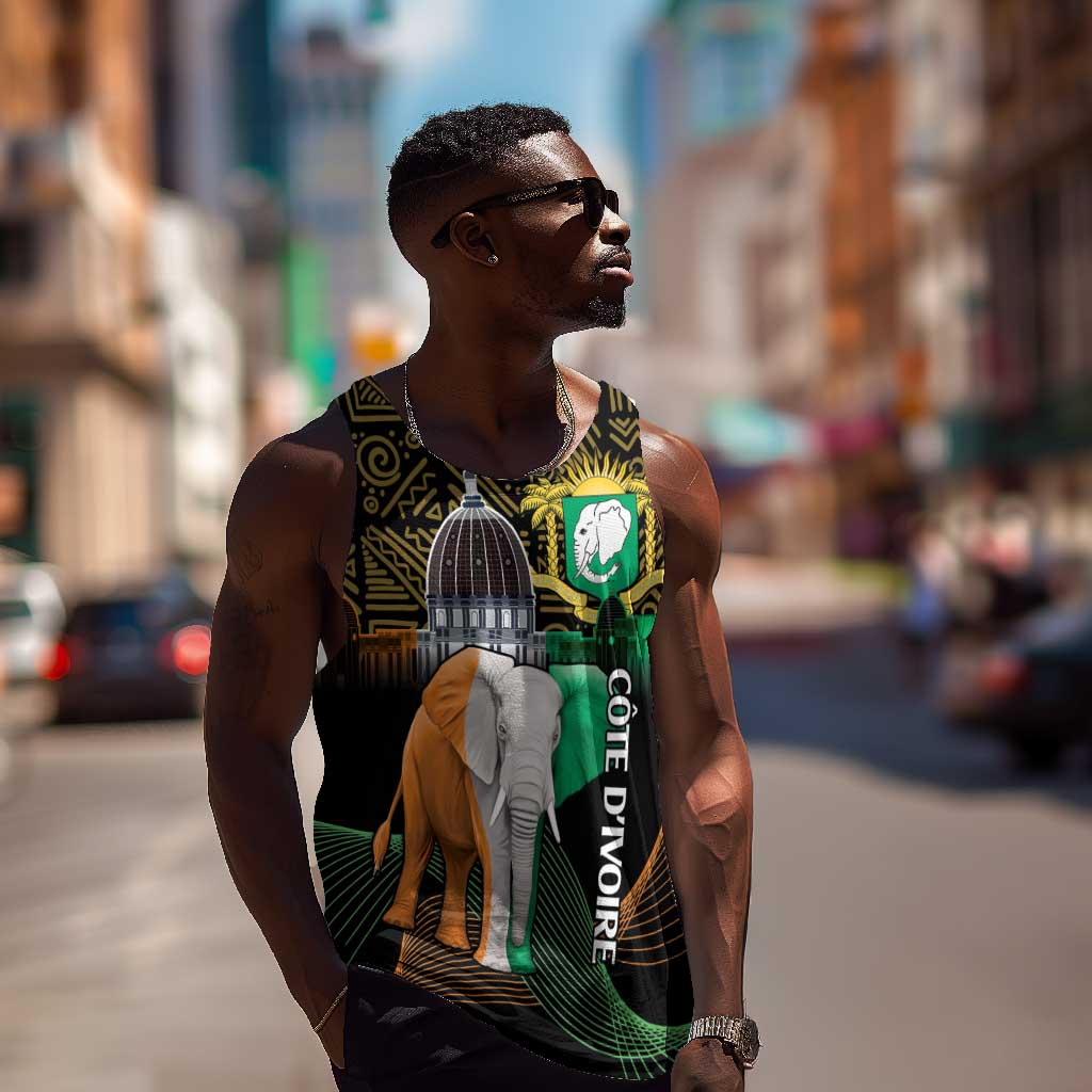 Personalized Cote dIvoire Independence Day Men Tank Top Ivory Coast Elephant African Pattern LT14