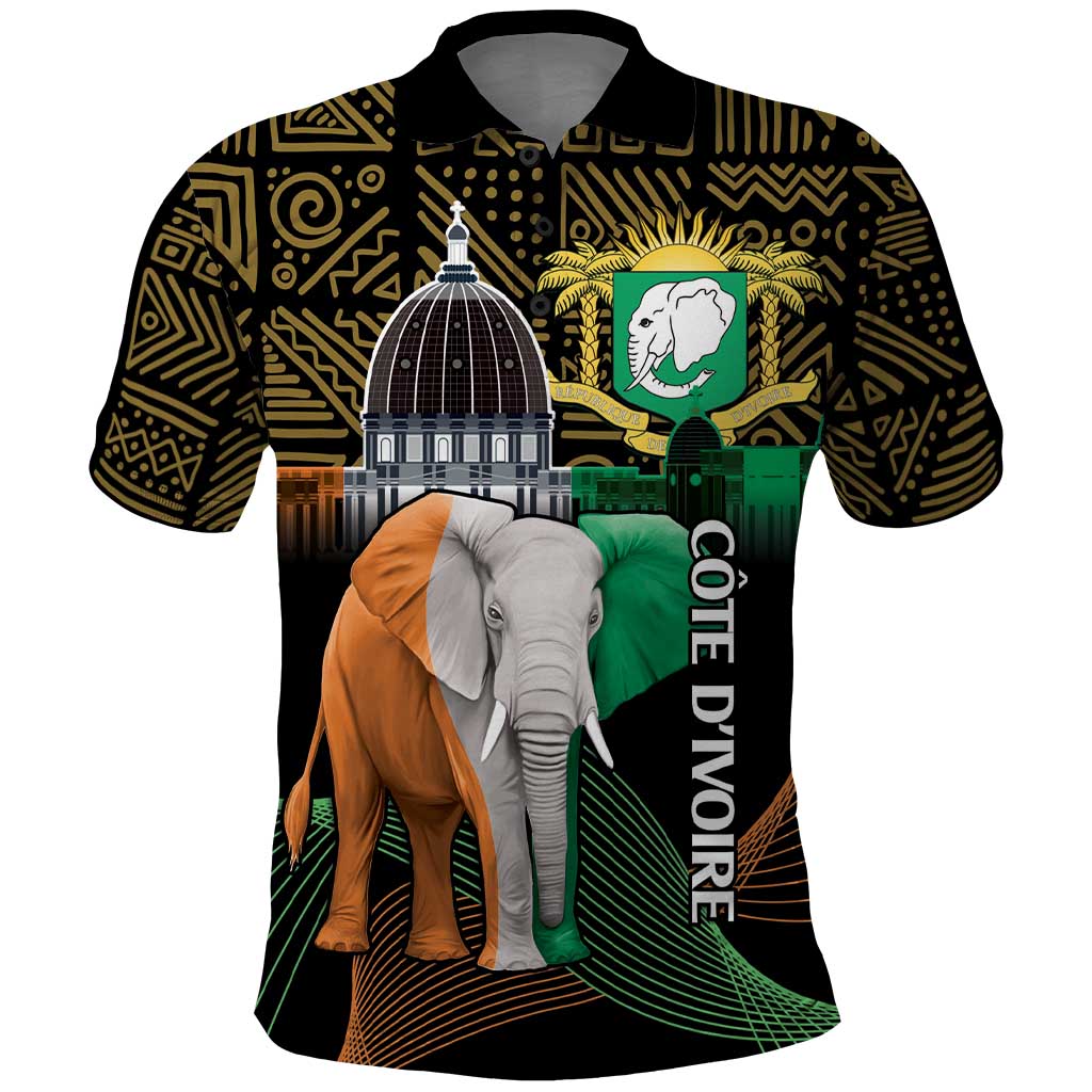 Personalized Cote dIvoire Independence Day Polo Shirt Ivory Coast Elephant African Pattern LT14