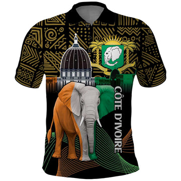 Personalized Cote dIvoire Independence Day Polo Shirt Ivory Coast Elephant African Pattern LT14