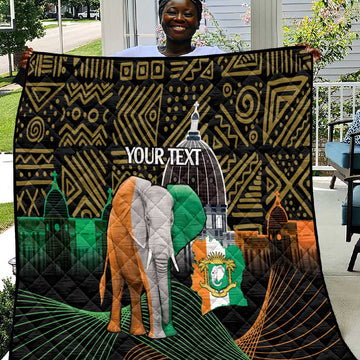 Personalized Cote dIvoire Independence Day Quilt Ivory Coast Elephant African Pattern LT14