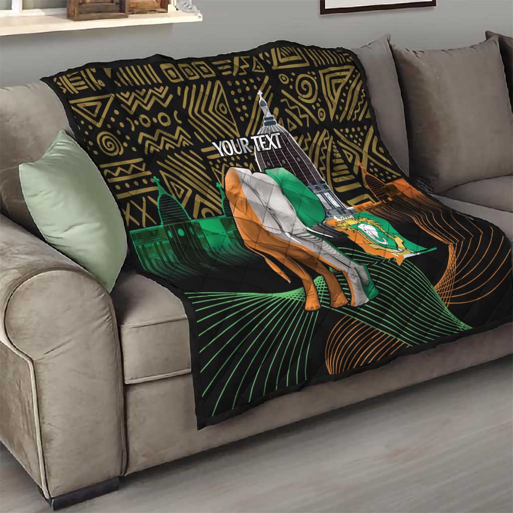 Personalized Cote dIvoire Independence Day Quilt Ivory Coast Elephant African Pattern LT14