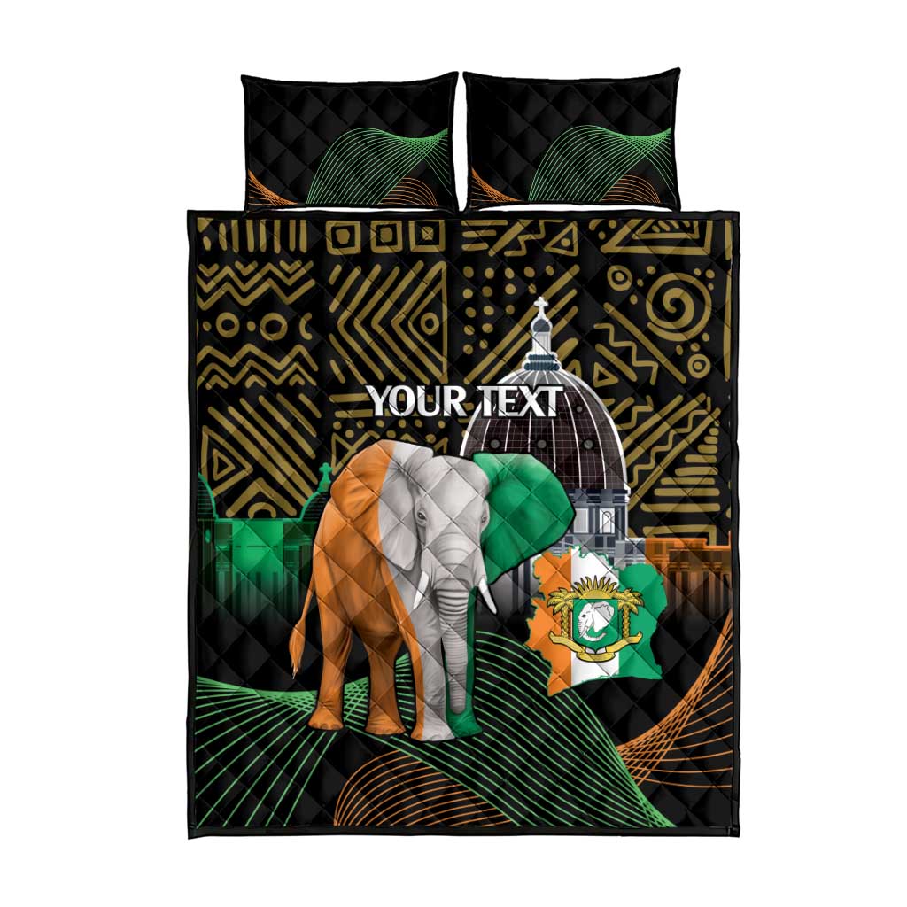 Personalized Cote dIvoire Independence Day Quilt Bed Set Ivory Coast Elephant African Pattern LT14