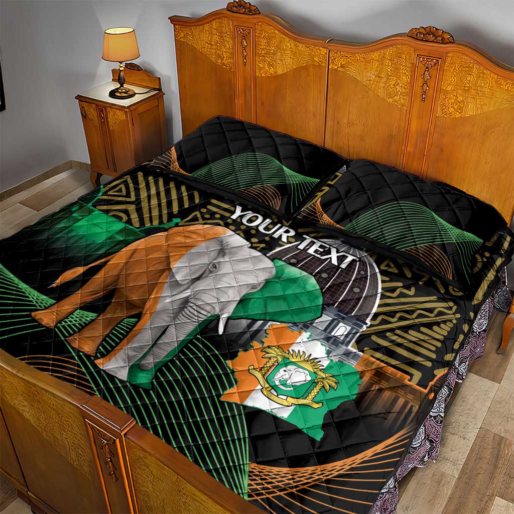 Personalized Cote dIvoire Independence Day Quilt Bed Set Ivory Coast Elephant African Pattern LT14