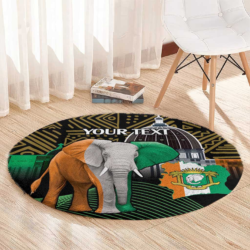 Personalized Cote dIvoire Independence Day Round Carpet Ivory Coast Elephant African Pattern LT14